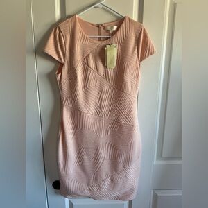 MM Couture Blush Pink Textured Mini Dress